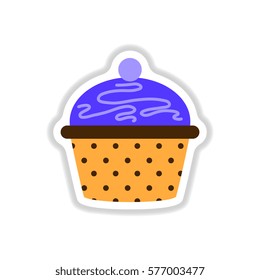Vector illustration in paper sticker style ?upcake