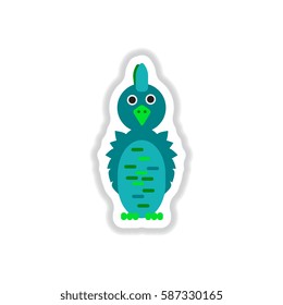 Vector illustration in paper sticker style parrot Cockatoo
