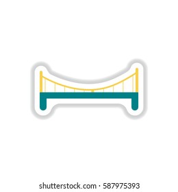 Vector illustration in paper sticker style metal bridge