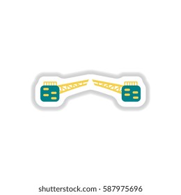 Vector illustration in paper sticker style opening bridge