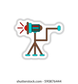Vector illustration in paper sticker style curtain light