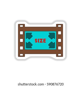 Vector illustration in paper sticker style filmstrip size
