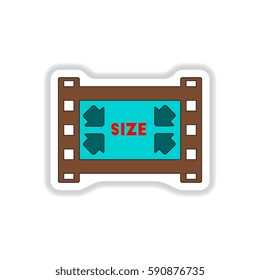 Vector illustration in paper sticker style filmstrip size