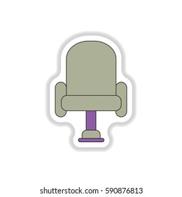 Vector illustration in paper sticker style cineama chair