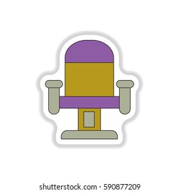 Vector illustration in paper sticker style Movie seat