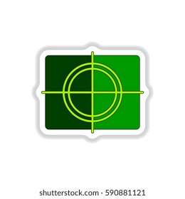 Vector illustration in paper sticker style frame and focusing screen