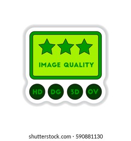 Vector illustration in paper sticker style High quality picture movie