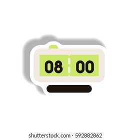 Vector illustration in paper sticker style digital clock