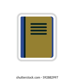 Vector illustration in paper sticker style Book
