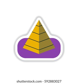 Vector illustration in paper sticker style Egypt pyramid