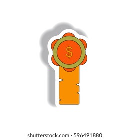 Vector illustration in paper sticker style. infographic design of Certificatev