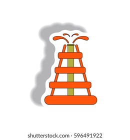 Vector illustration in paper sticker style. infographic design of oil rig