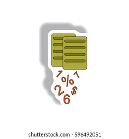 Vector illustration in paper sticker style. infographic design of documents and numbers