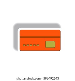 Vector illustration in paper sticker style. infographic design of credit card