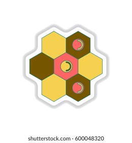 Vector illustration in paper sticker style board game for children