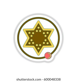 Vector illustration in paper sticker style board game for children