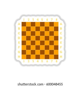Vector illustration in paper sticker style chess board