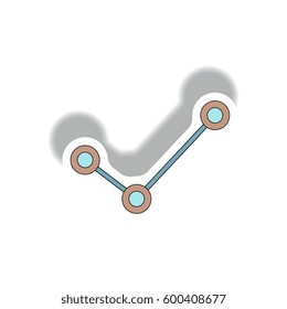 Vector illustration in paper sticker style. infographic design of progress statistics