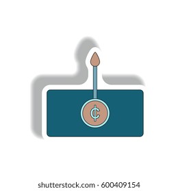 Vector illustration in paper sticker style. infographic design of currency rate