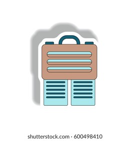 Vector illustration in paper sticker style. infographic design of briefcase and documents