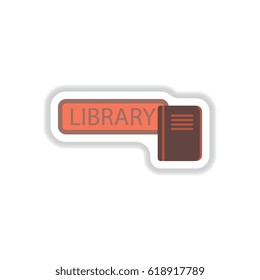 Vector illustration in paper sticker style library Book