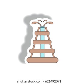 Vector illustration in paper sticker style. infographic design of oil rig