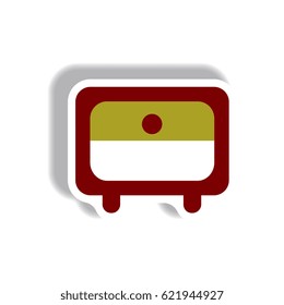 Vector illustration in paper sticker style office drawer