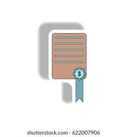 Vector illustration in paper sticker style. infographic design of Certificate