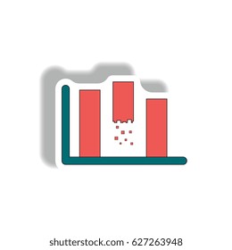 Vector illustration in paper sticker style. infographic design of column chart
