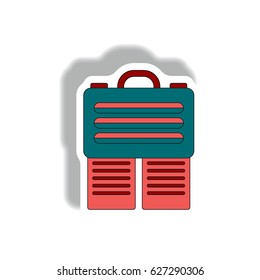 Vector illustration in paper sticker style. infographic design of briefcase and documents