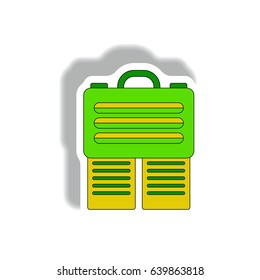Vector illustration in paper sticker style. infographic design of briefcase and documents