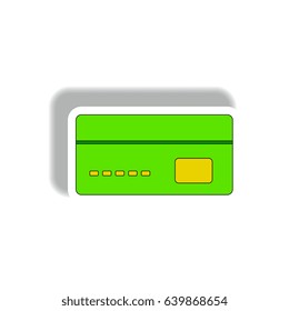 Vector illustration in paper sticker style. infographic design of credit card