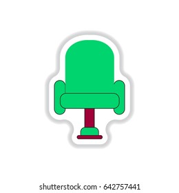 Vector illustration in paper sticker style cineama chair