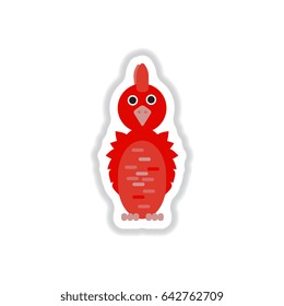 Vector illustration in paper sticker style parrot Cockatoo