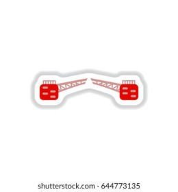 Vector illustration in paper sticker style opening bridge