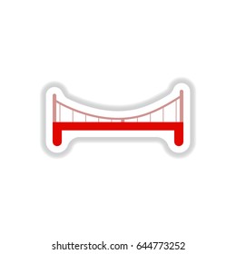 Vector illustration in paper sticker style metal bridge