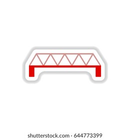 Vector illustration in paper sticker style metal bridge