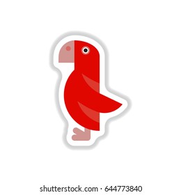 Vector illustration in paper sticker style parrot