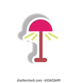 Vector illustration in paper sticker style floor lamp