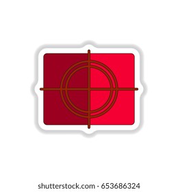 Vector illustration in paper sticker style frame and focusing screen