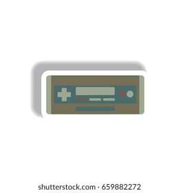 Vector illustration in paper sticker style car radio