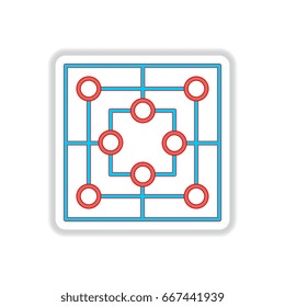 Vector illustration in paper sticker style board game