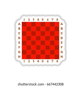 Vector illustration in paper sticker style chess board