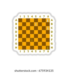 Vector illustration in paper sticker style The various chess position
