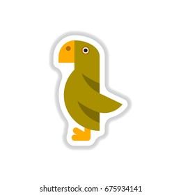 Vector illustration in paper sticker style parrot