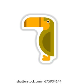 Vector illustration in paper sticker style Kakadu bird