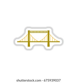Vector illustration in paper sticker style metal bridge