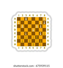 Vector illustration in paper sticker style The various chess position