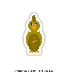 Vector illustration in paper sticker style parrot Cockatoo