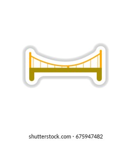 Vector illustration in paper sticker style metal bridge